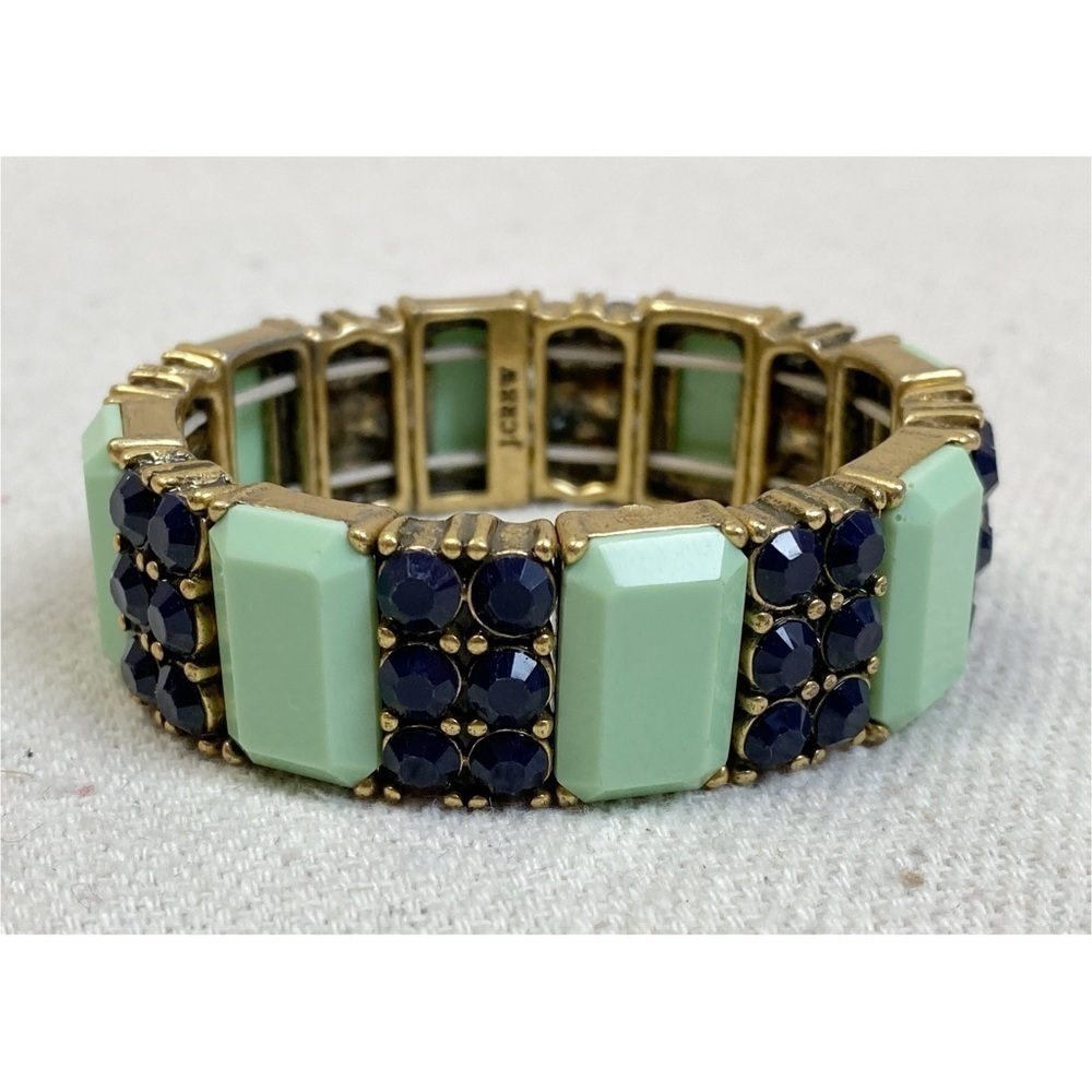 J. Crew Green Blue stretch bracelet - Picture 2 of 4